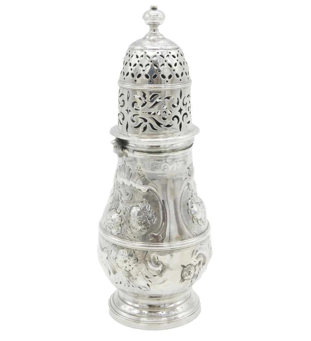 Queen Anne Britannia Standard Floral Silver Sugar Caster Antique 1703 London