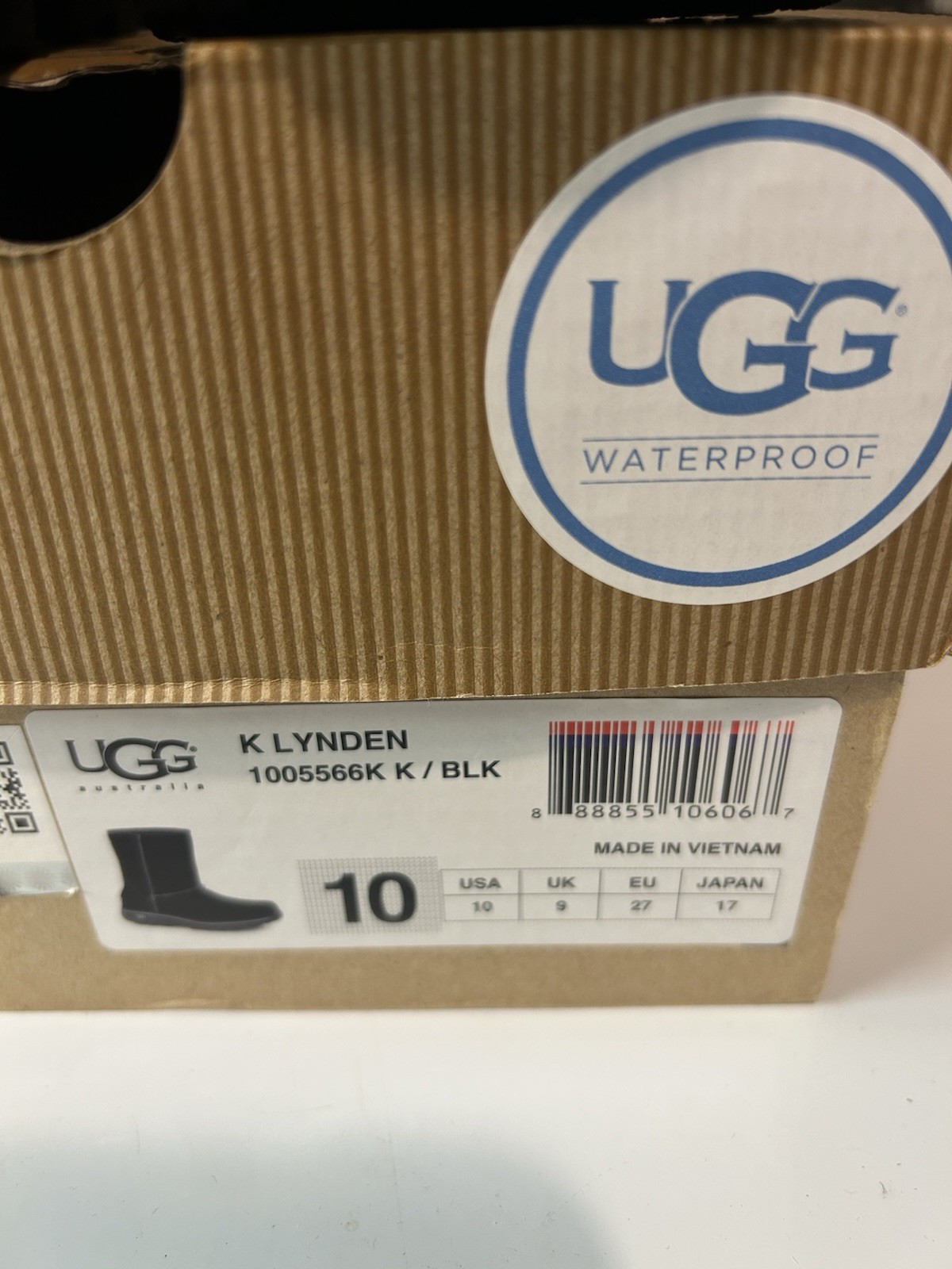 UGG K LYNDEN SIZE K 10 Black 100566K Unisex UGG K LYNDEN SIZE K 10 Black 100566K Unisex