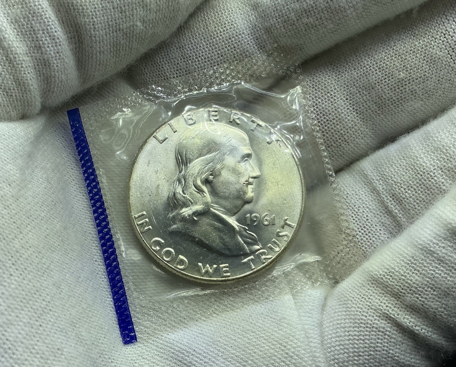 1961 P FRANKLIN HALF DOLLAR 90% SILVER BU F435 1961 P FRANKLIN HALF DOLLAR 90% SILVER BU F435