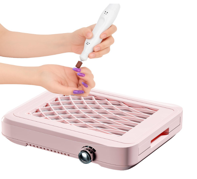 Aspirador de polvo para uñas acrílicas 4 velocidades, potente y con filtros reut
