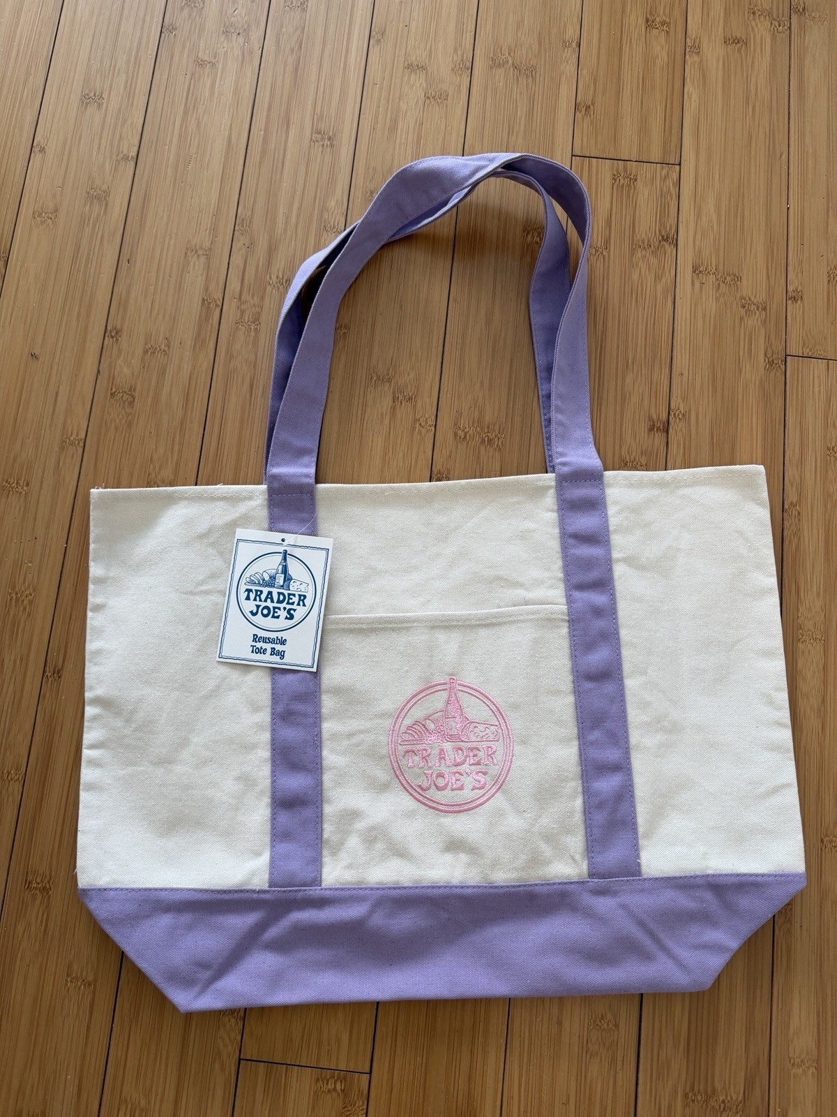 Trader Joe’s LARGE OR MINI Lavender Purple Canvas Tote Bag NEW | US STOCK