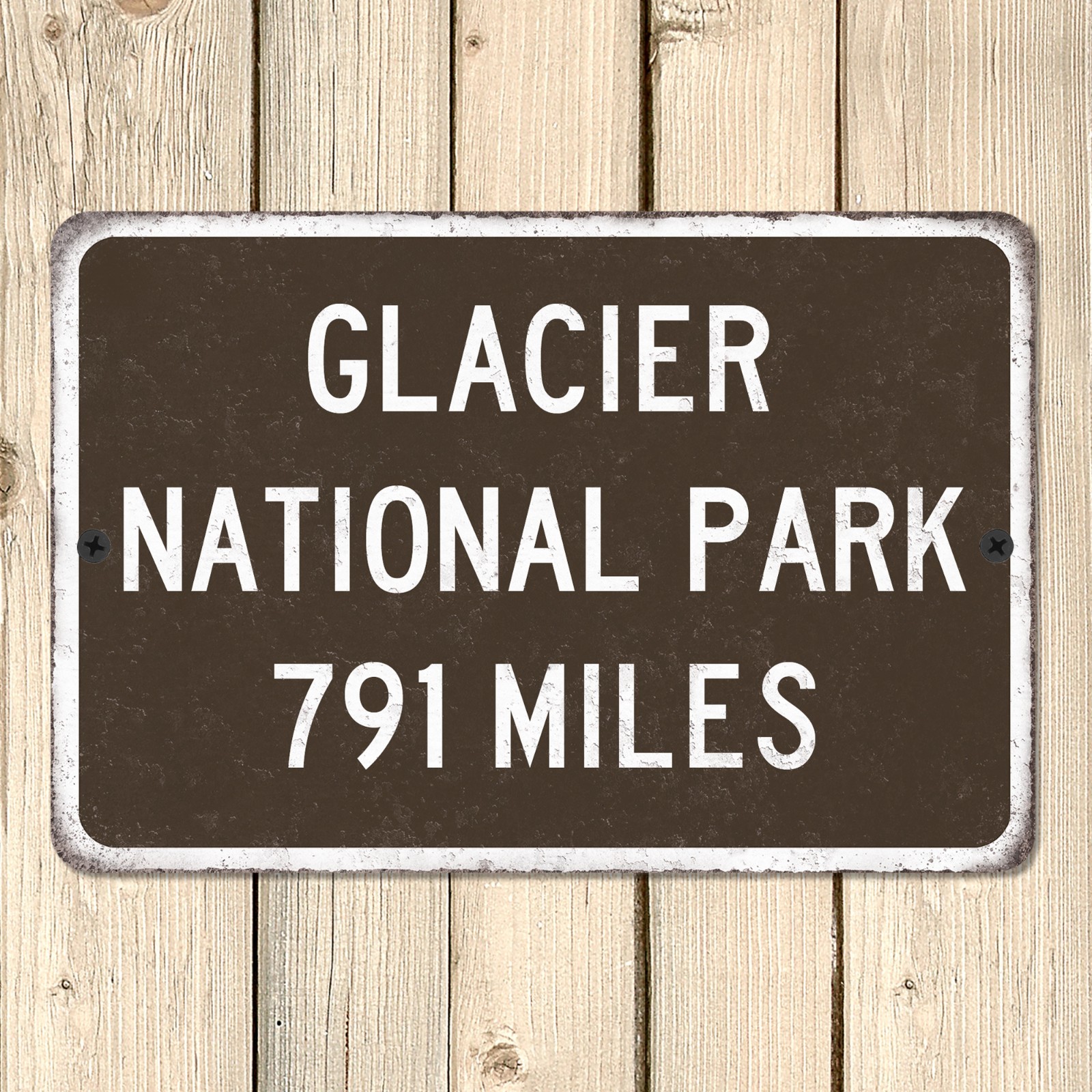 Custom Glacier National Park Distance Road Sign Metal Highway Mileage Sign Custom Glacier National Park Distance Road Sign Metal Highway Mileage Sign