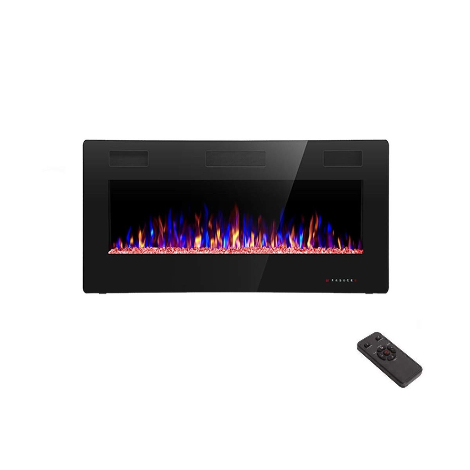 R.W.FLAME 36 inch Recessed and Wall Mounted Electric Fireplace, Ultra Thin ad...
