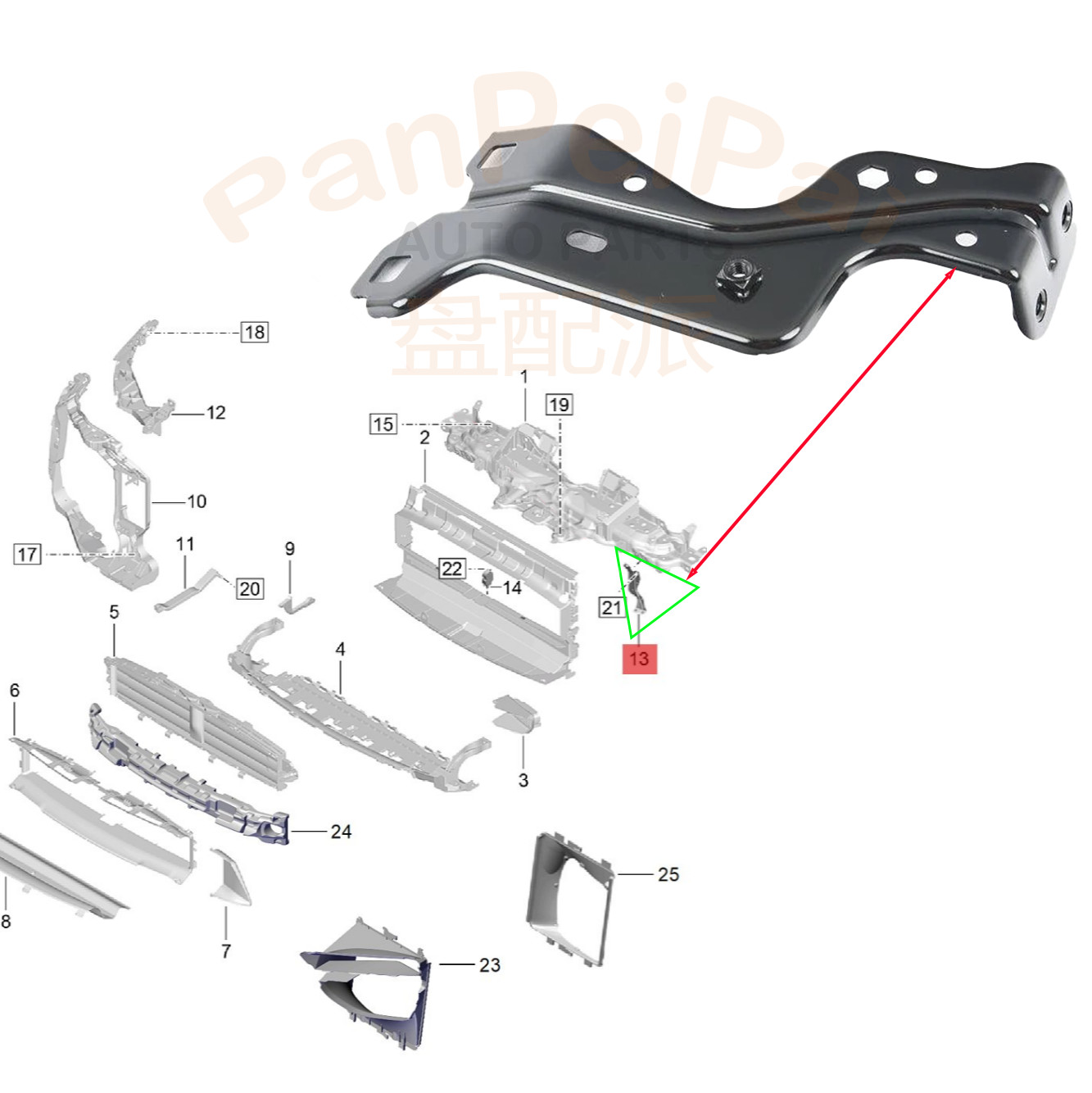 95B807334A Right Front radiator brackets NEW Fit for Porsche Macan 2014-2026 95B807334A Right Front radiator brackets NEW Fit for Porsche Macan 2014-2026