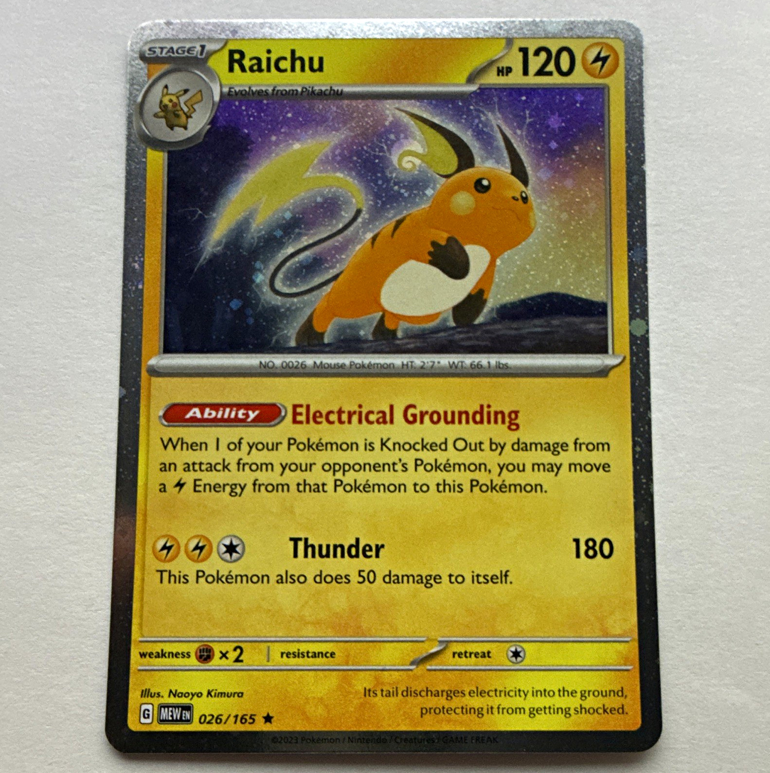 The Pokémon Company Raichu 026/165 Cosmo Holo Rare EN The Pokémon Company Raichu 026/165 Cosmo Holo Rare EN