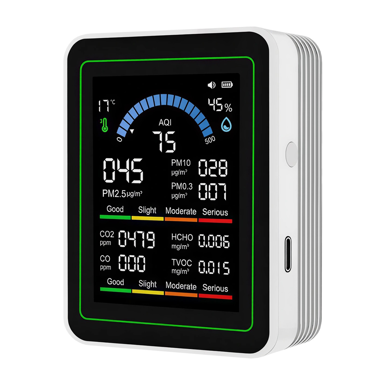 Indoor Air Quality Meter, 10-in-1 Air Quality Monitor for Home Use