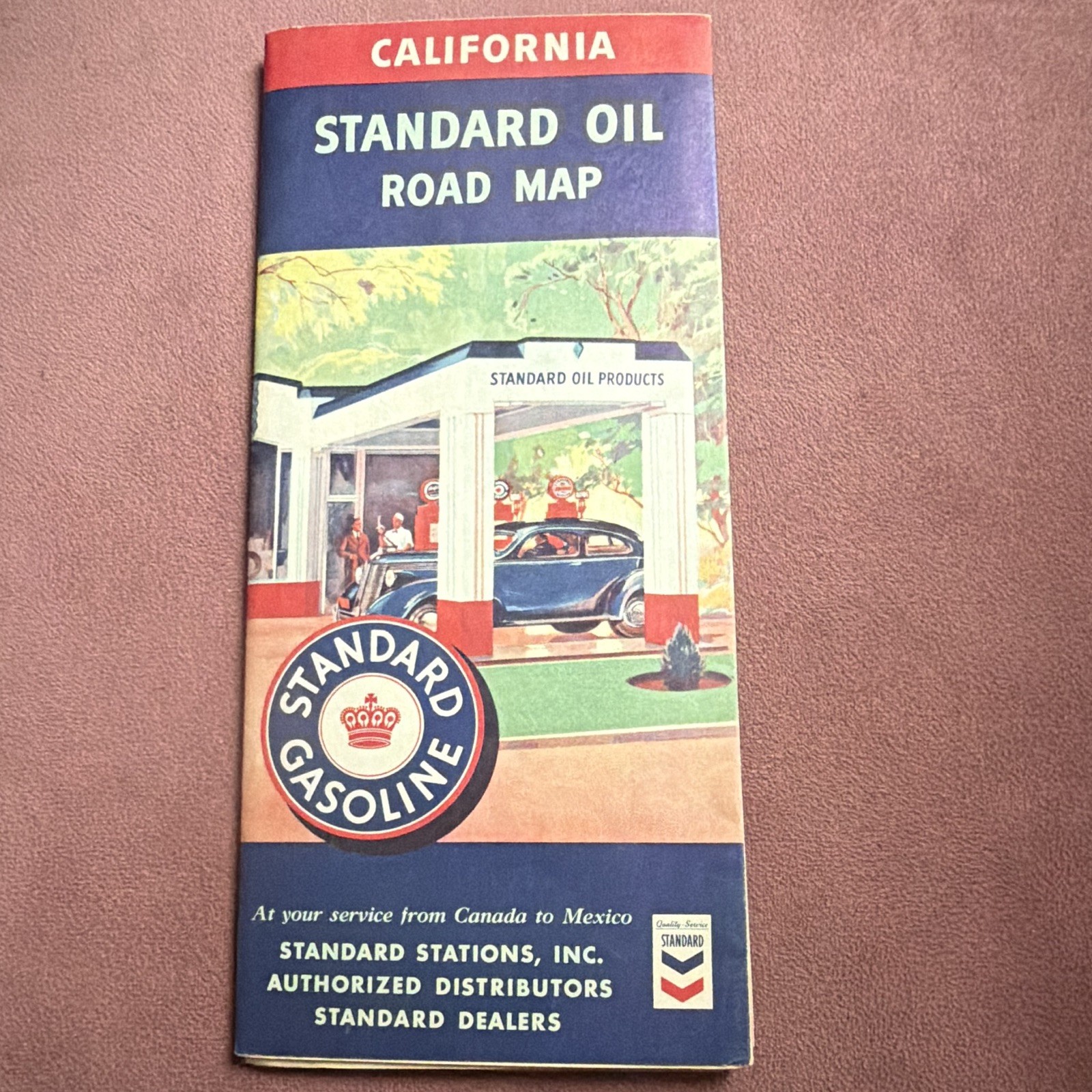 Vintage 1940s Road Map of California , Standard Gas Vintage 1940s Road Map of California , Standard Gas