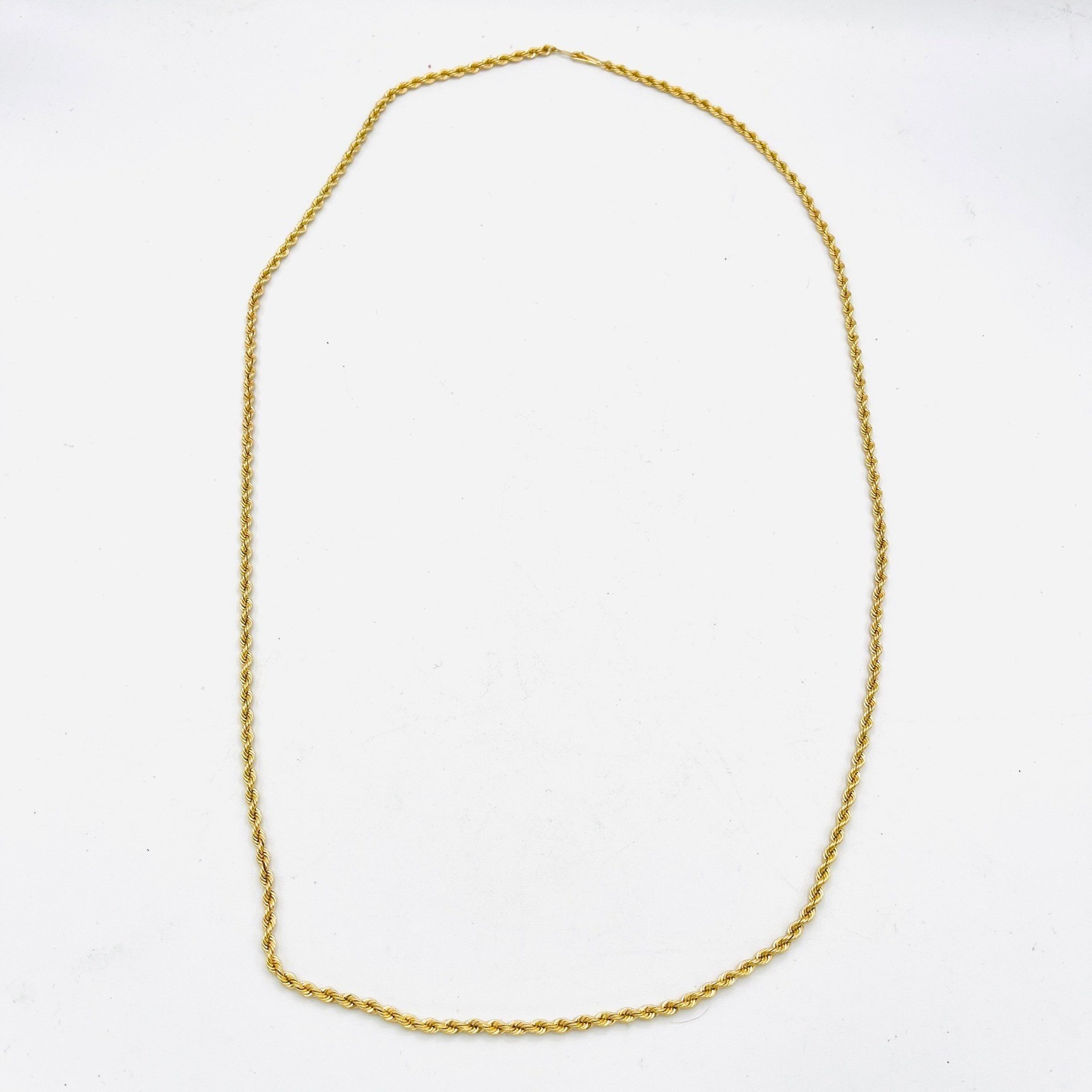 Vintage 13k Yellow Gold Rope Chain Necklace 29\