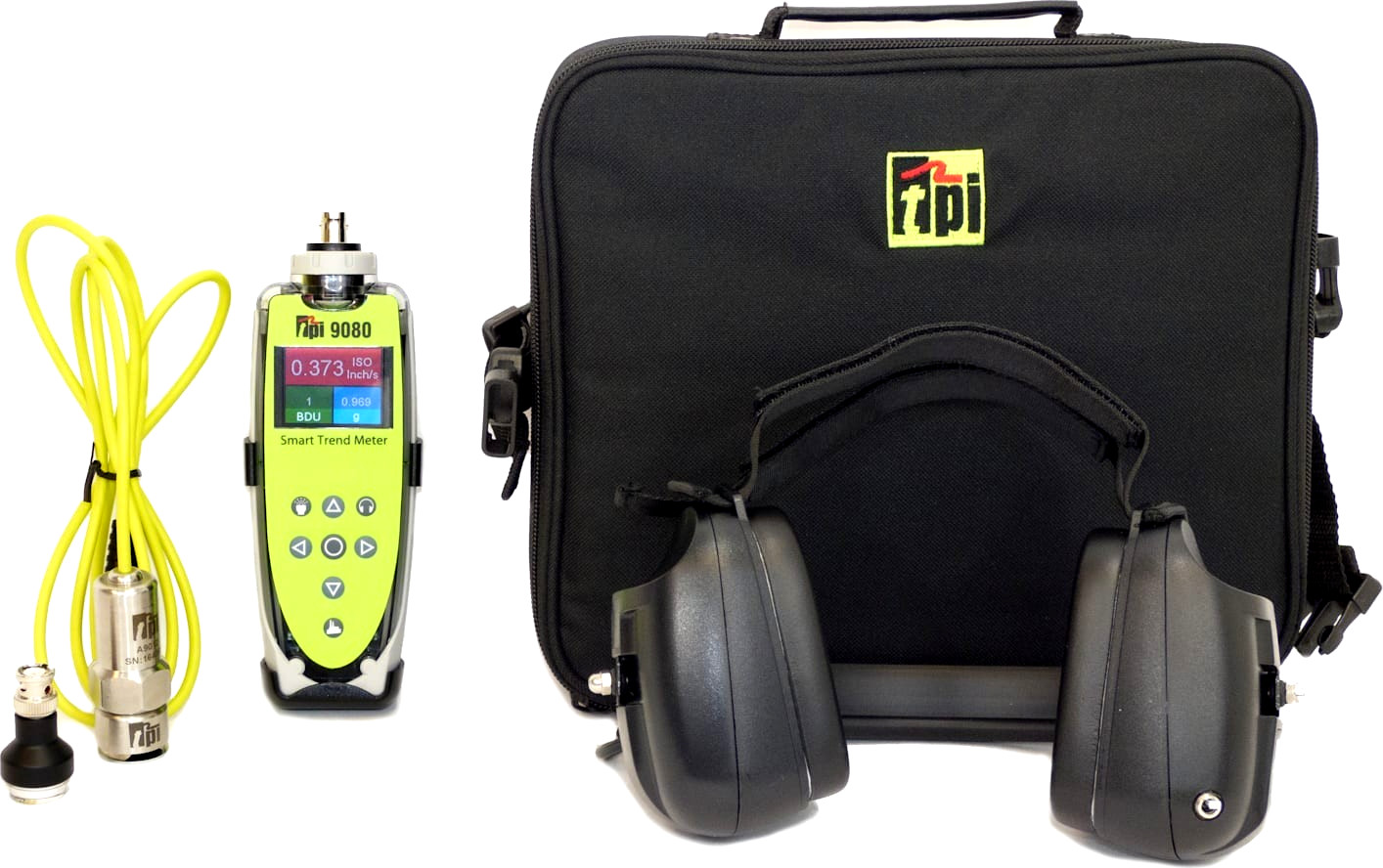 TPI 9080 Smart Trend Vibration Meter Monitoring & Analysis Full Kit W/Headphones