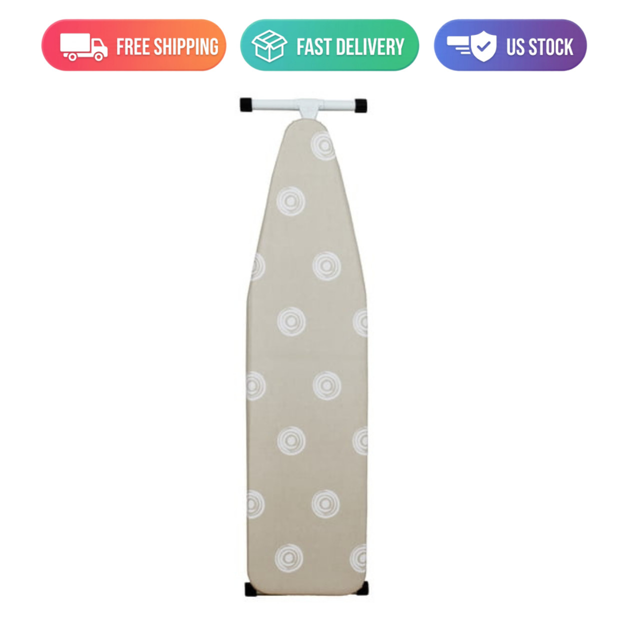 Mainstays Full Size T-Leg Ironing Board 53x14 Adjustable Steel Frame Beige Mainstays Full Size T-Leg Ironing Board 53x14 Adjustable Steel Frame Beige