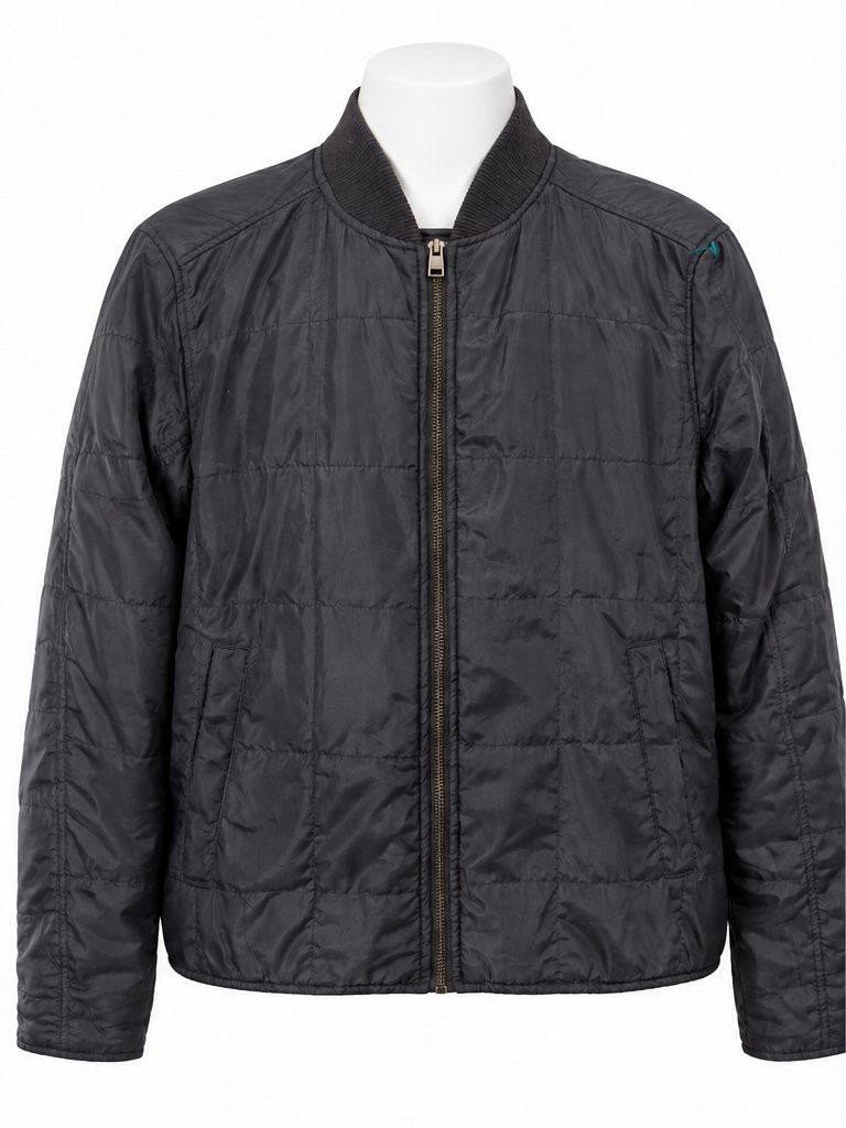 H&M L.O.G.G. Black Quilted Bomber Jacket Mens M H&M L.O.G.G. Black Quilted Bomber Jacket Mens M