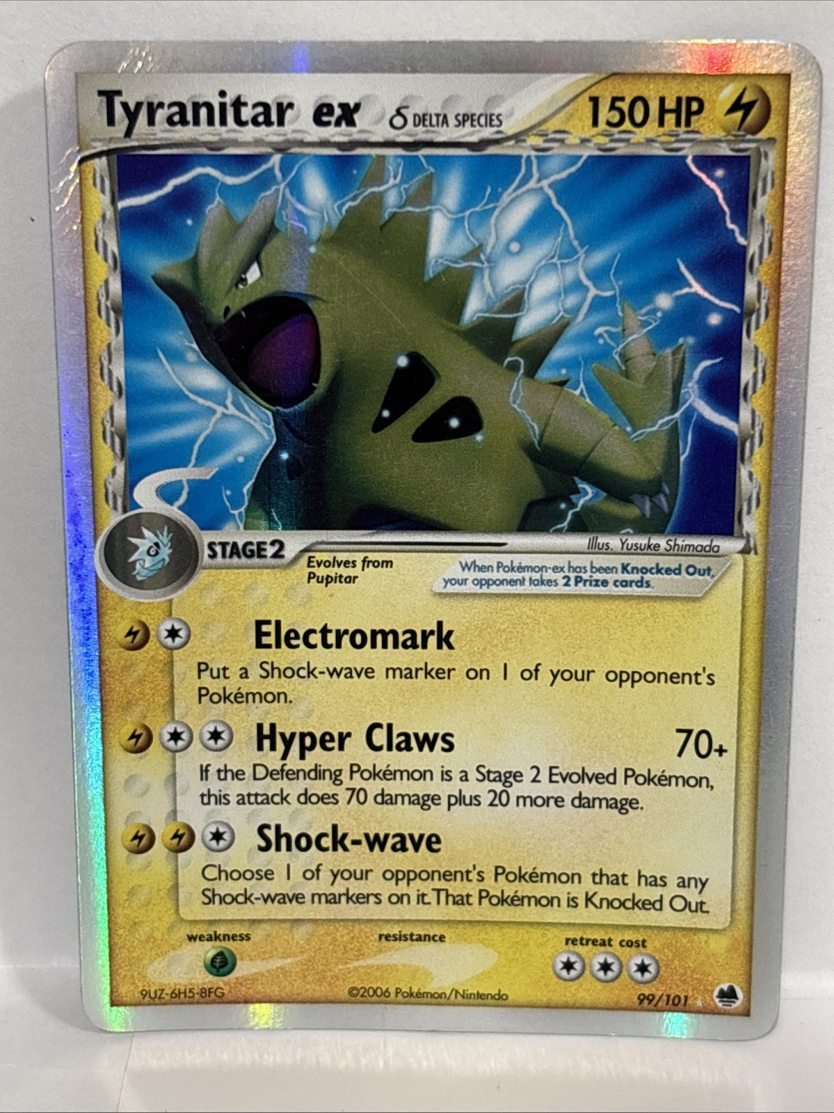 Tyranitar ex 99/101 EX Dragon Frontiers Delta Species Holo Rare-DAMAGED-HP-