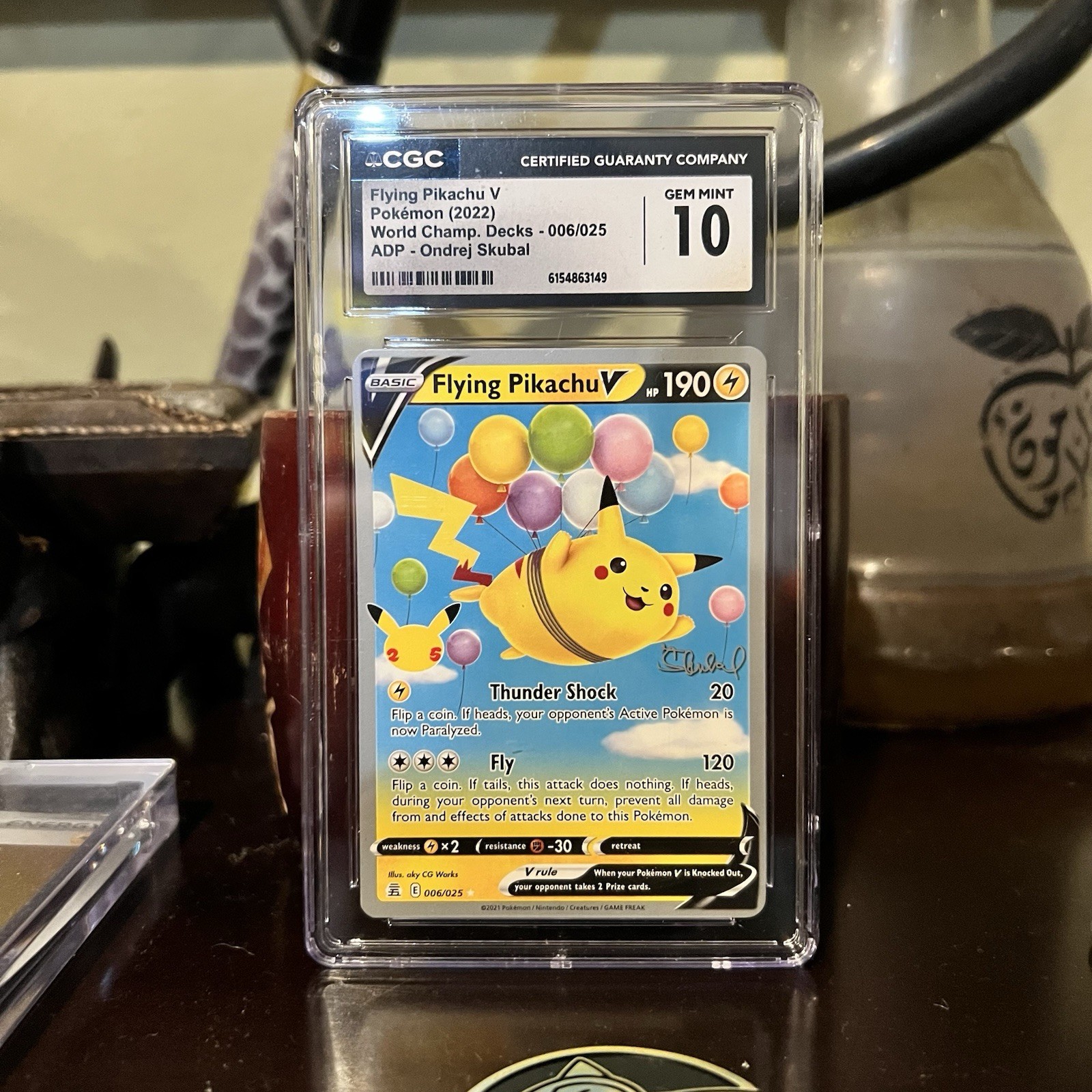2023 POKEMON 2022 WORLD CHAMPIONSHIPS DECK: ADP ADP #006 FLYING PIKACHU V CGC 10 2023 POKEMON 2022 WORLD CHAMPIONSHIPS DECK: ADP ADP #006 FLYING PIKACHU V CGC 10