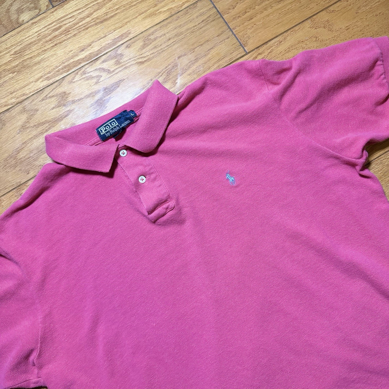 Vintage Polo Ralph Lauren Polo Shirt Mens Size Large Pink Cotton Made in USA Vintage Polo Ralph Lauren Polo Shirt Mens Size Large Pink Cotton Made in USA