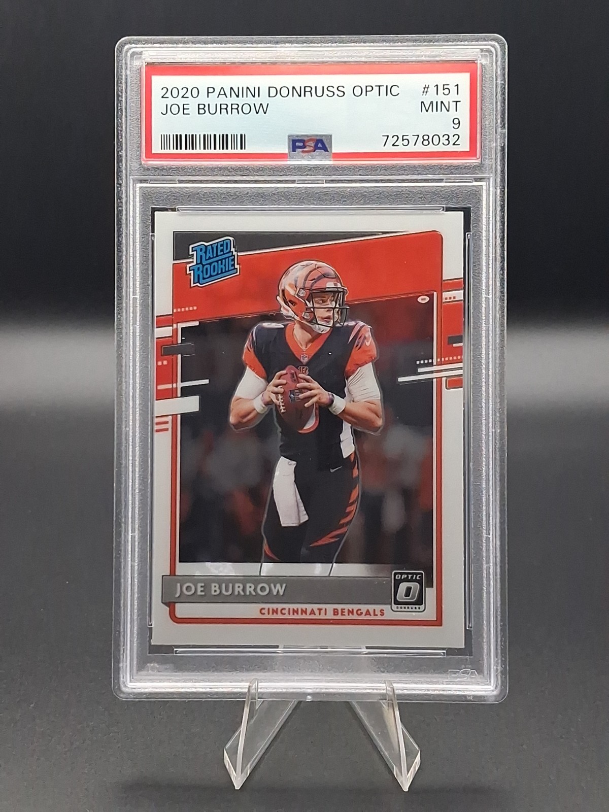 2020 Panini Donruss Optic Joe Burrow #151 Rated Rookie RC PSA 9 MINT Bengals