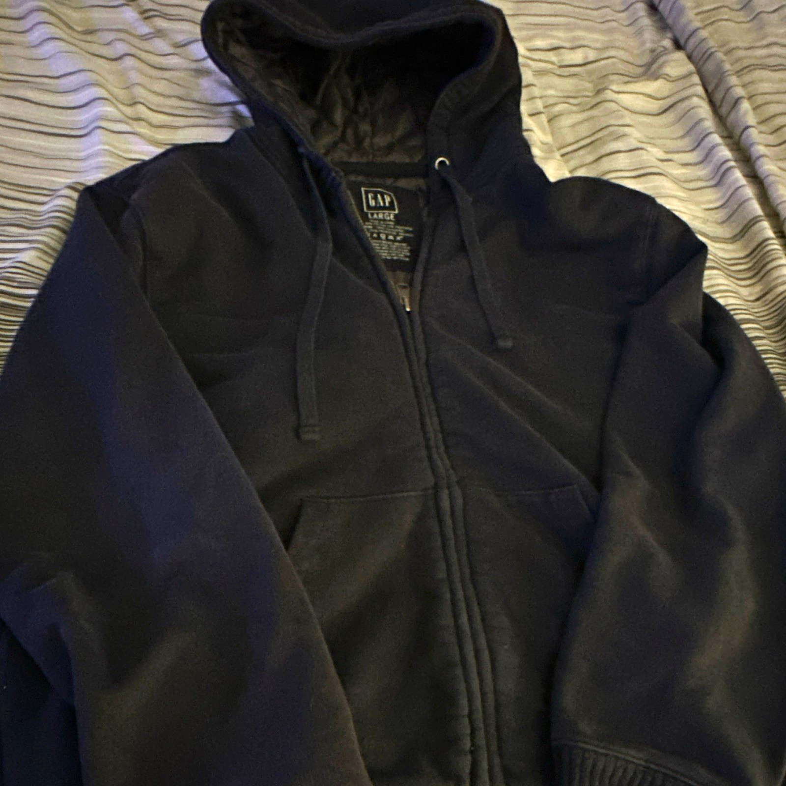 Gap Men\'s L Black Full Zip bomber jacket Gap Men\'s L Black Full Zip bomber jacket