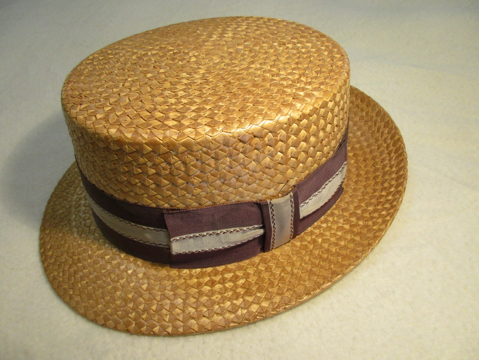VINTAGE BING CROSBY STYLE BOATER QUALITY STRAW HAT VINTAGE BING CROSBY STYLE BOATER QUALITY STRAW HAT