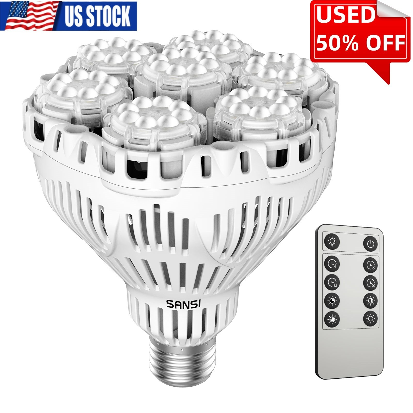 SANSI 40W Dimmable Grow Light Bulb Full Spectrum 600W Equiva for Indoor Plants SANSI 40W Dimmable Grow Light Bulb Full Spectrum 600W Equiva for Indoor Plants