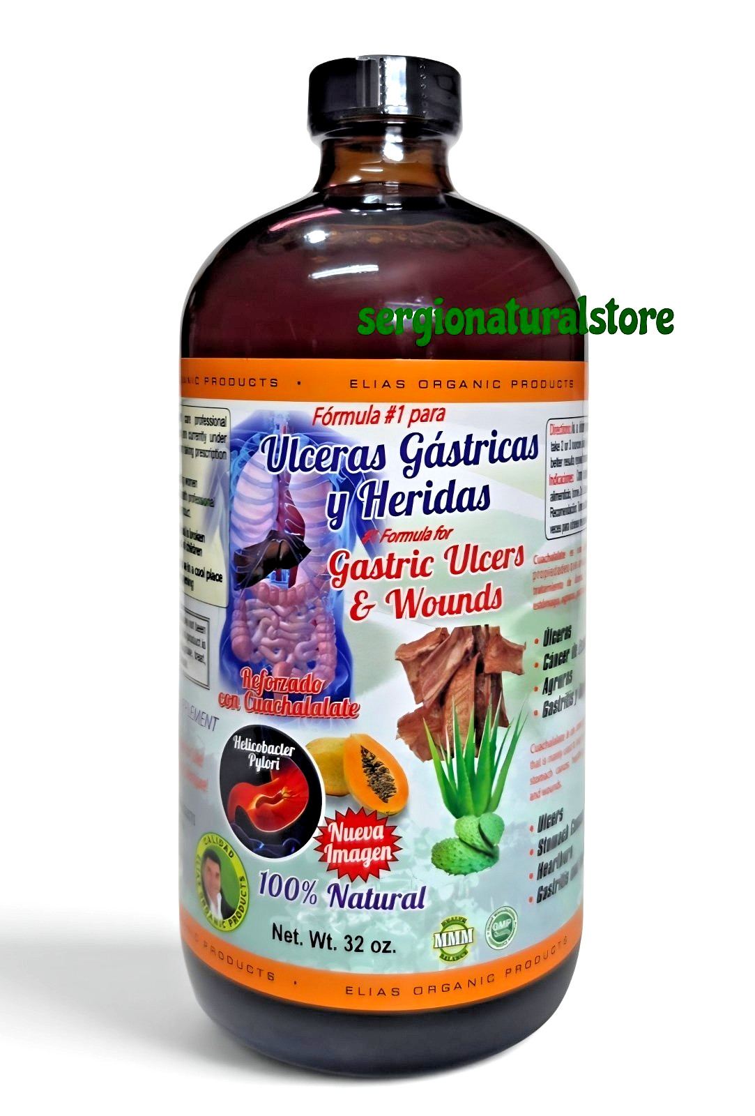 Elias Organic Tonico Ulceras Gastricas y Heridas Support 1 Litter 100% Natural
