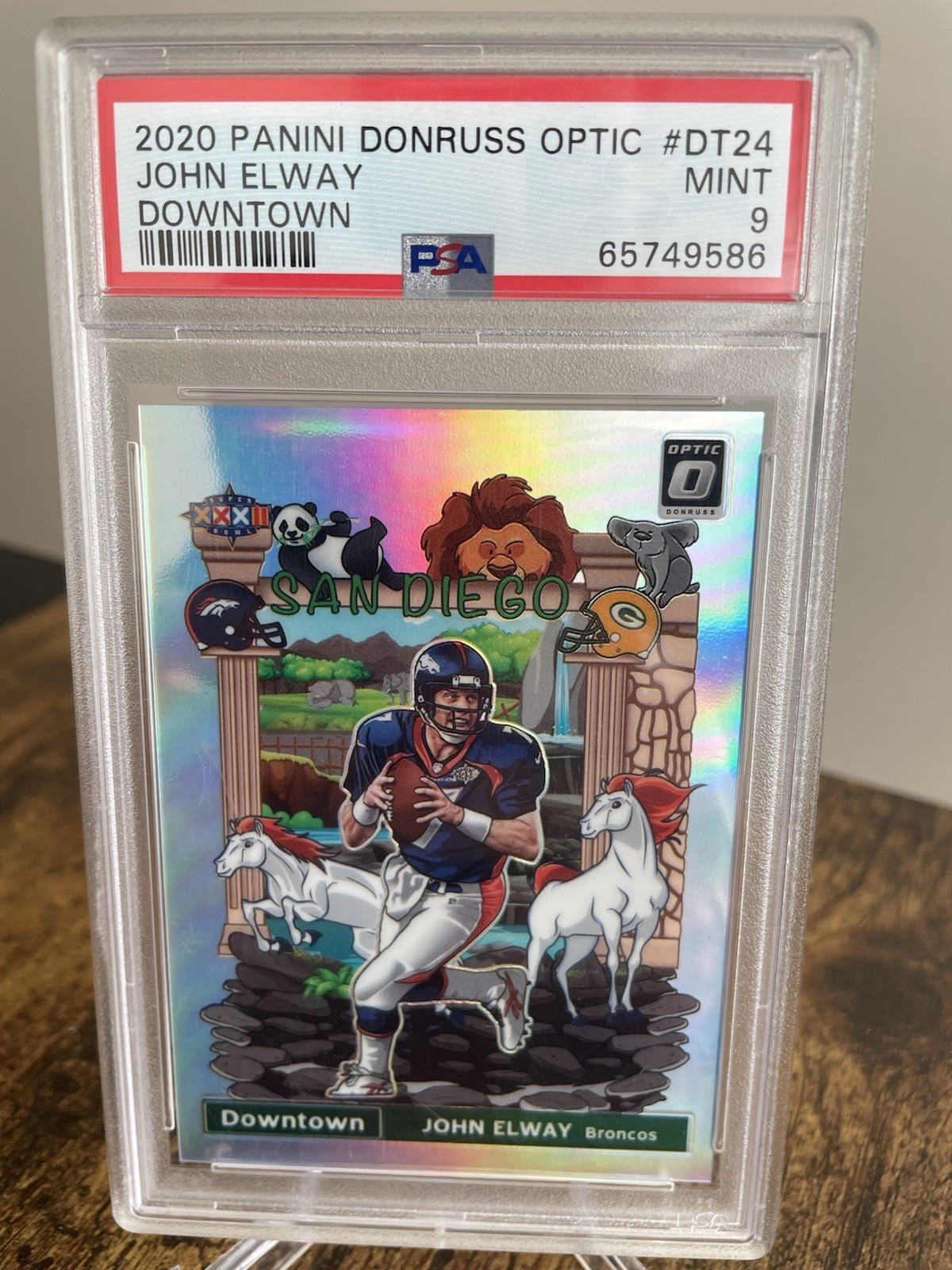 2020 PANINI DONRUSS OPTIC DOWNTOWN #DT24 JOHN ELWAY PSA 9 Broncos Super Bowl