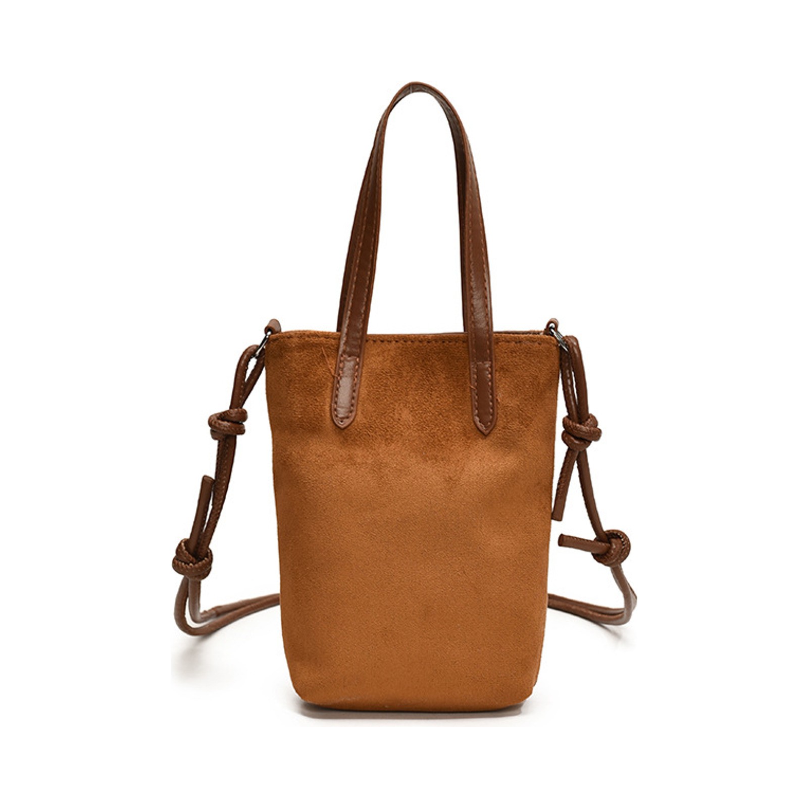 Women\'s Brown Faux Suede Crossbody Bucket Bag Shoulder Purse Women\'s Brown Faux Suede Crossbody Bucket Bag Shoulder Purse