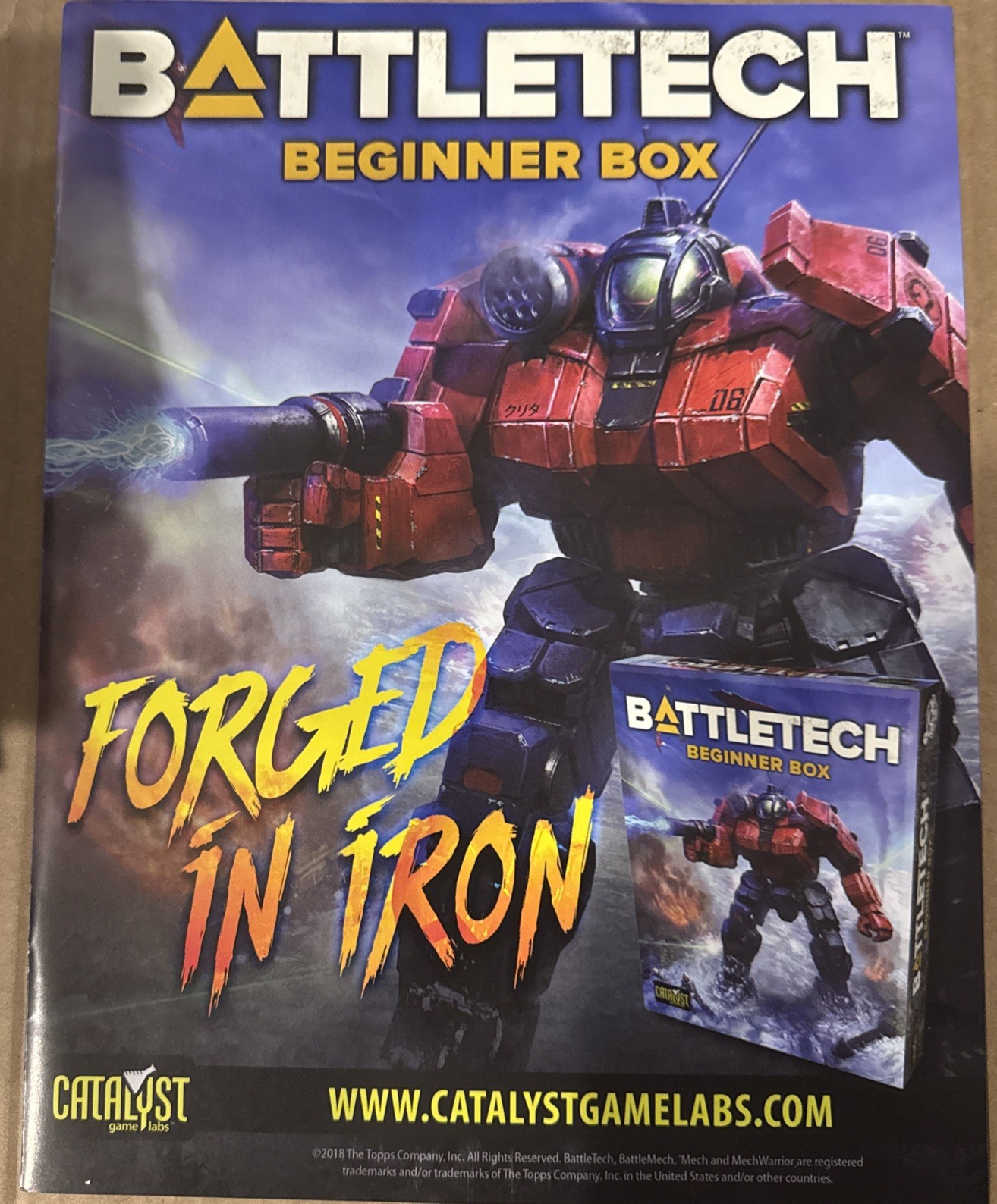 Battletech Beginner Box Catalyst Topps PROMO PRINT ADVERTISEMENT Authentic