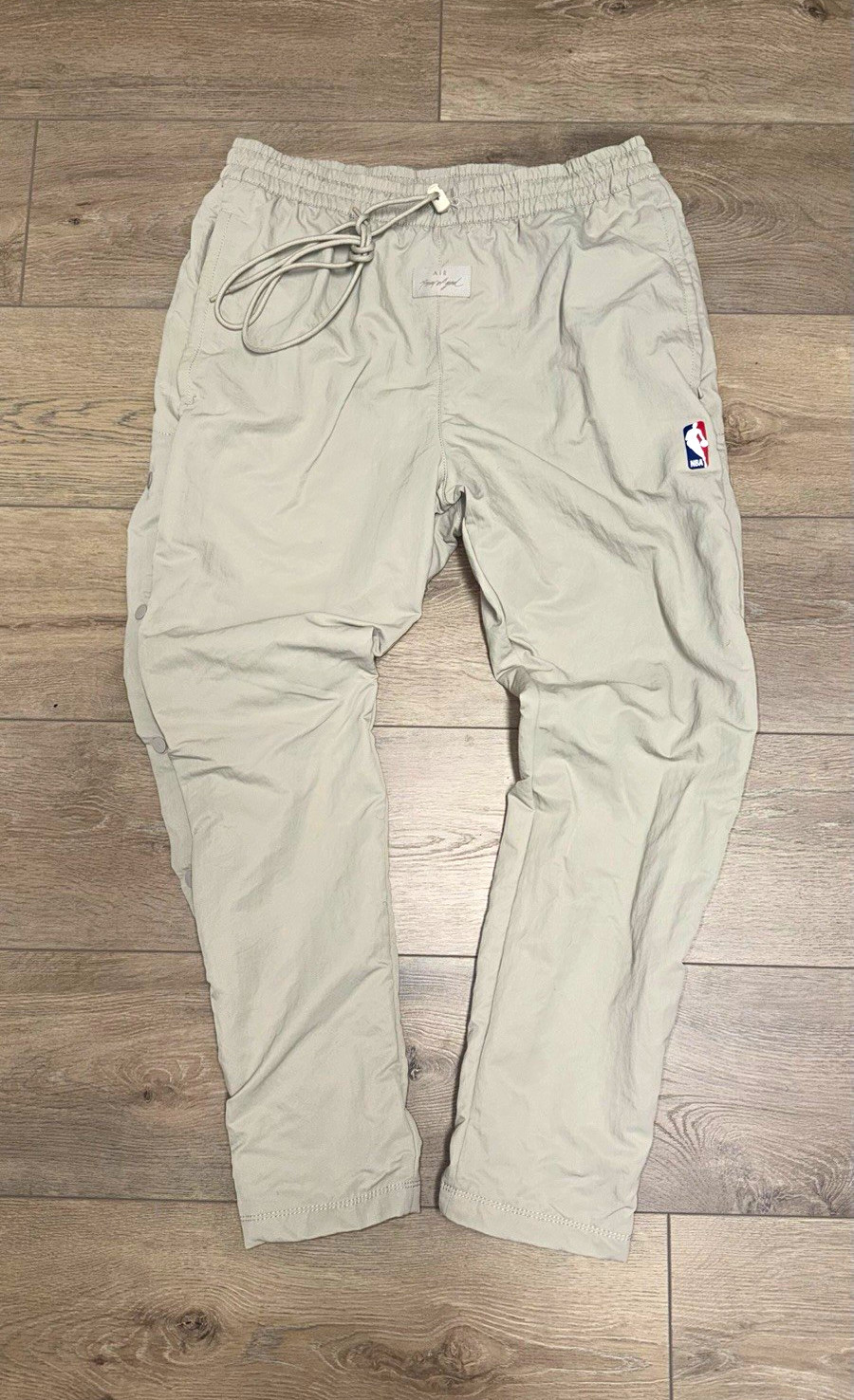 Nike Air x Fear of God NBA Woven Track Pants Gray XL Elastic Waist Zip Pockets Nike Air x Fear of God NBA Woven Track Pants Gray XL Elastic Waist Zip Pockets