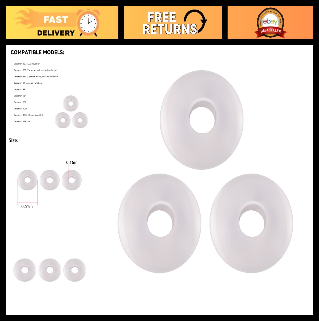 3Pcs 38-128 Seal Set for 1077 38T 357 SSP250 - Durable Replacement Parts 3Pcs 38-128 Seal Set for 1077 38T 357 SSP250 - Durable Replacement Parts