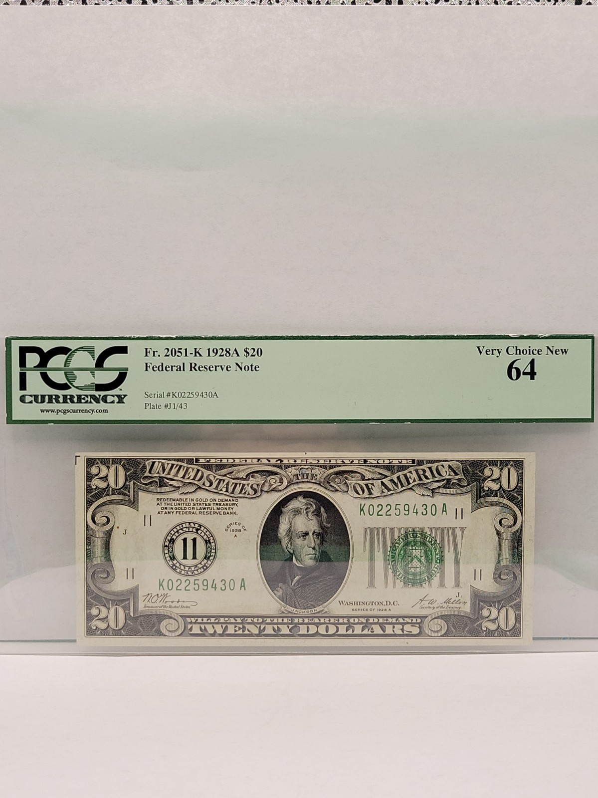 1928A $20 FEDERAL RESERVE NOTE DALLAS DISTRICT PCGS 64 \ 1928A $20 FEDERAL RESERVE NOTE DALLAS DISTRICT PCGS 64 \