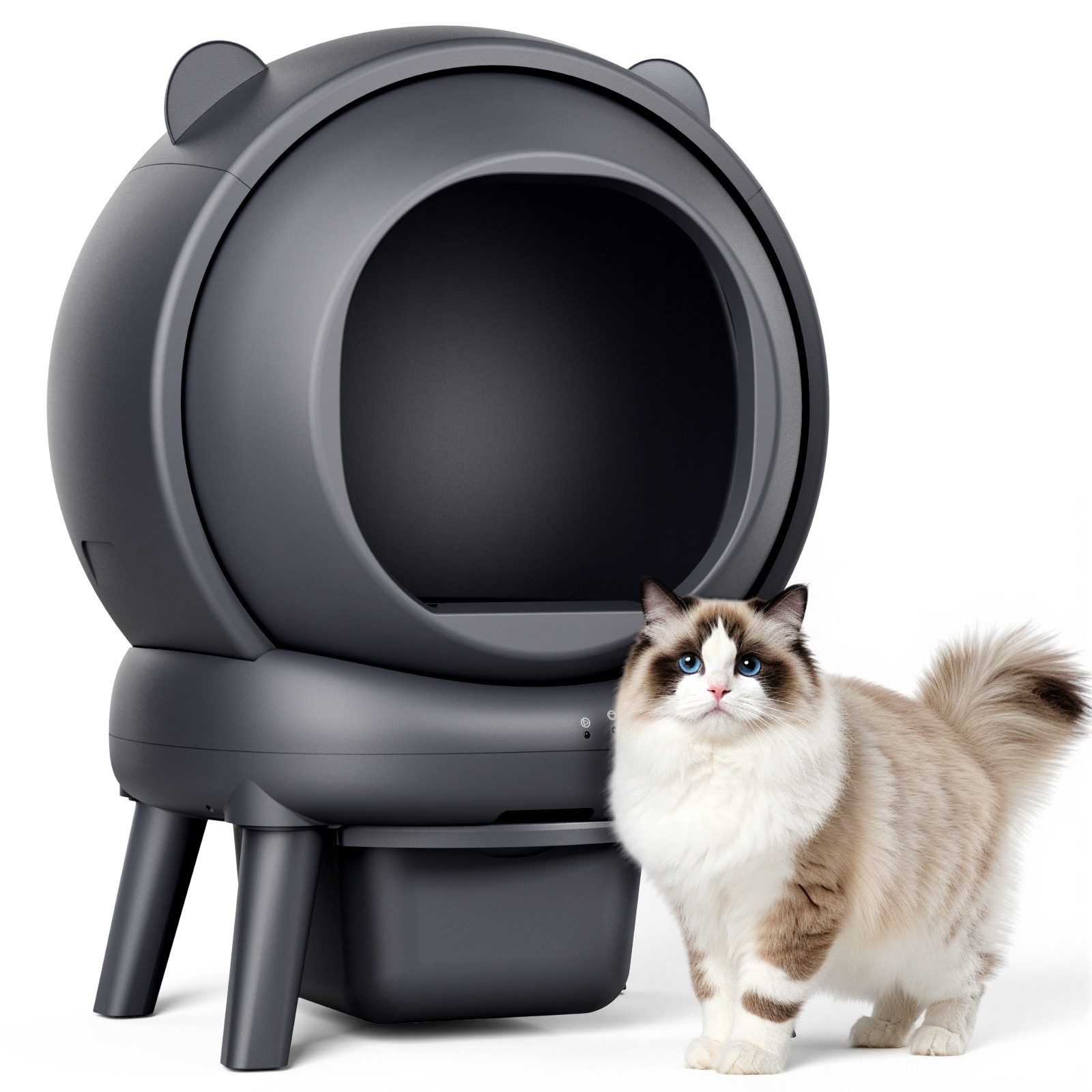 Used Cleaning Litter Box with App Control, Large Capacity for Multiple Cats