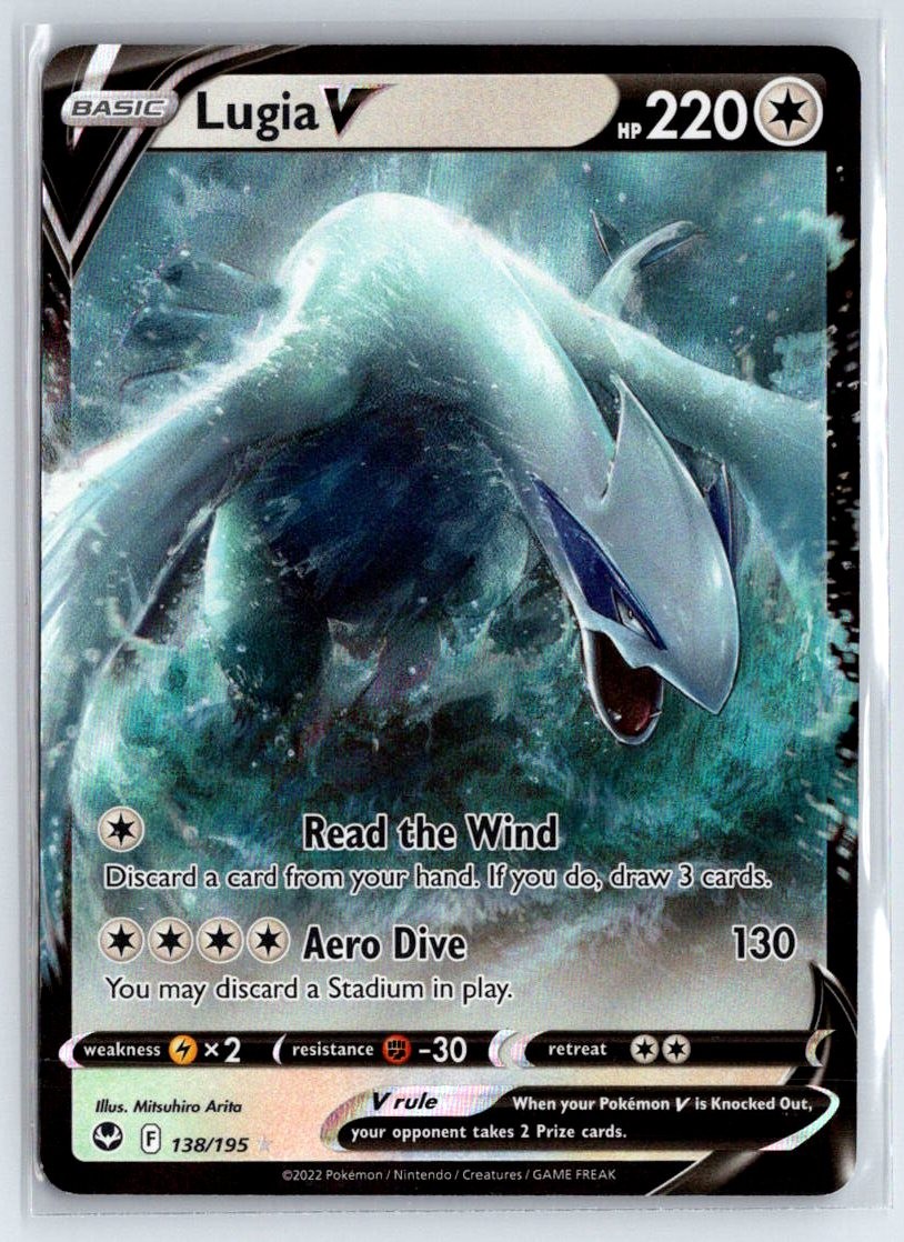 Lugia V 138/195 Holo Ultra Rare Silver Tempest Pokemon Near Mint