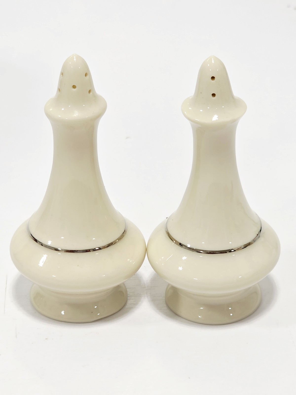 Vintage Lenox USA Regency Salt & Pepper Shakers Ivory China with 24k Gold