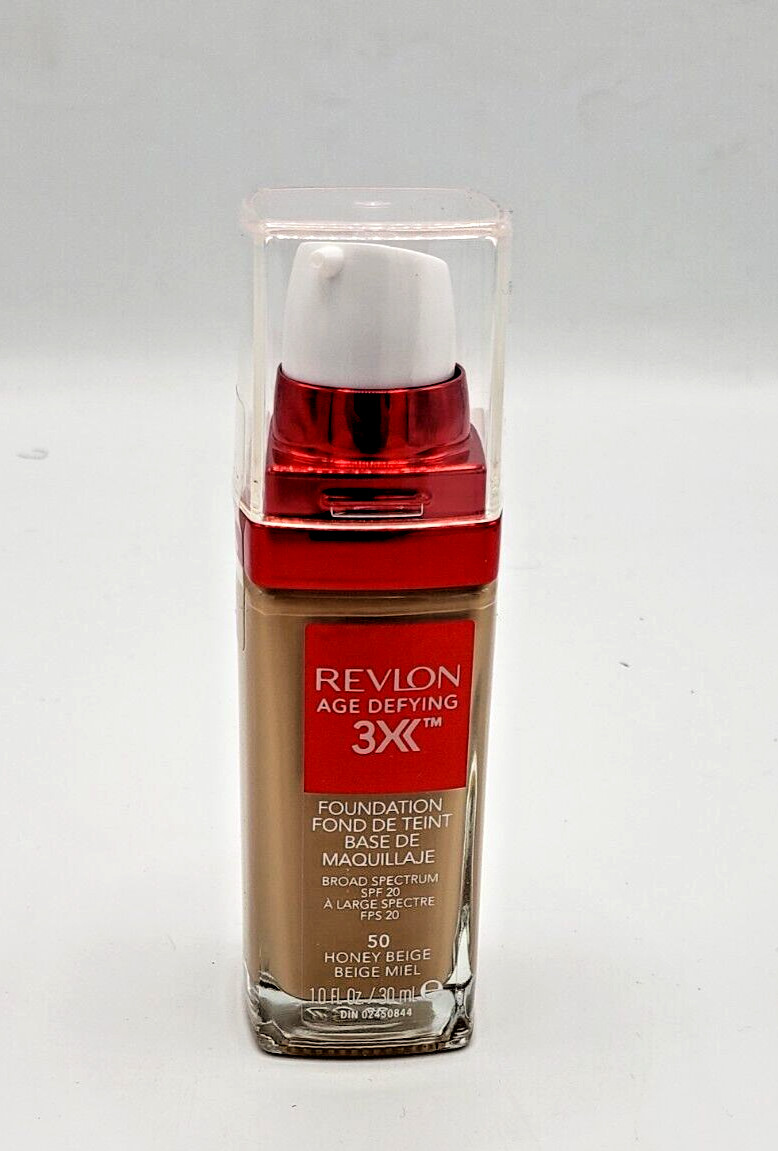 NEW REVLON AGE DEFYING 3X Foundation- 50 HONEY BEIGE NEW REVLON AGE DEFYING 3X Foundation- 50 HONEY BEIGE
