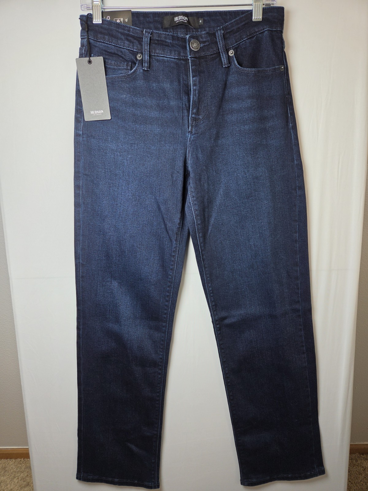Hudson Los Angeles Straight Leg Jeans Womens Sz 4 Dark Wash Indigo Stretch NEW Hudson Los Angeles Straight Leg Jeans Womens Sz 4 Dark Wash Indigo Stretch NEW