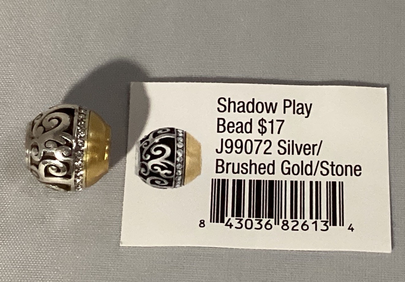 Authentic Brighton Shadow Play Bead J99072 Silver/Brushed Gold/Stone Retired New Authentic Brighton Shadow Play Bead J99072 Silver/Brushed Gold/Stone Retired New