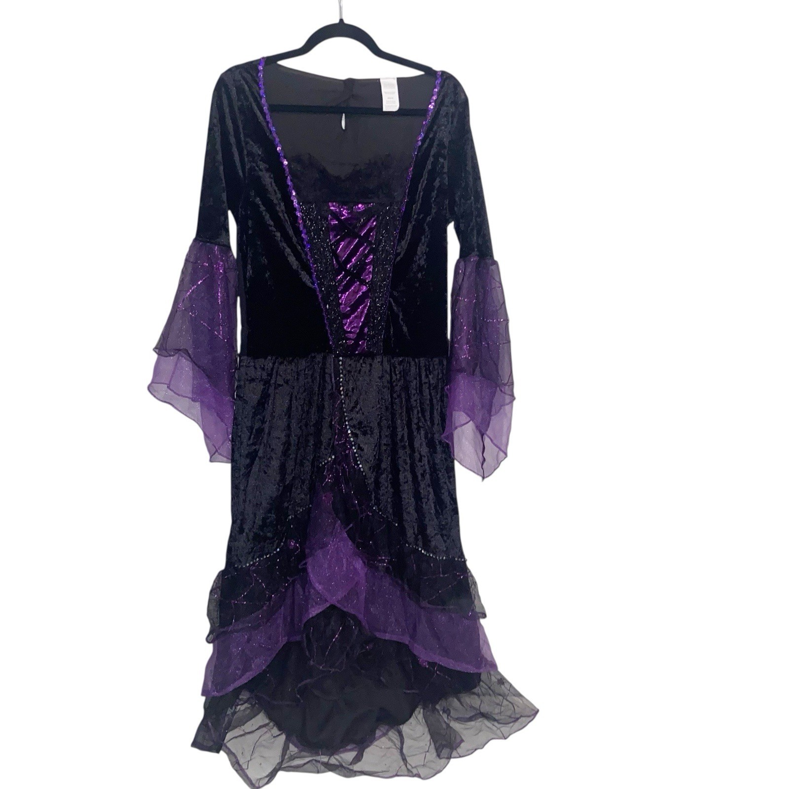 Halloween Costume Witch Dress Womens Med Velvet Goth Witchy Vampire Whimsigoth