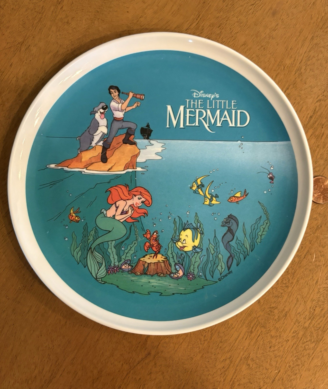 Vintage Disney The Little Mermaid Melamine Children’s Plate Zak Designs 1990's Vintage Disney The Little Mermaid Melamine Children’s Plate Zak Designs 1990's