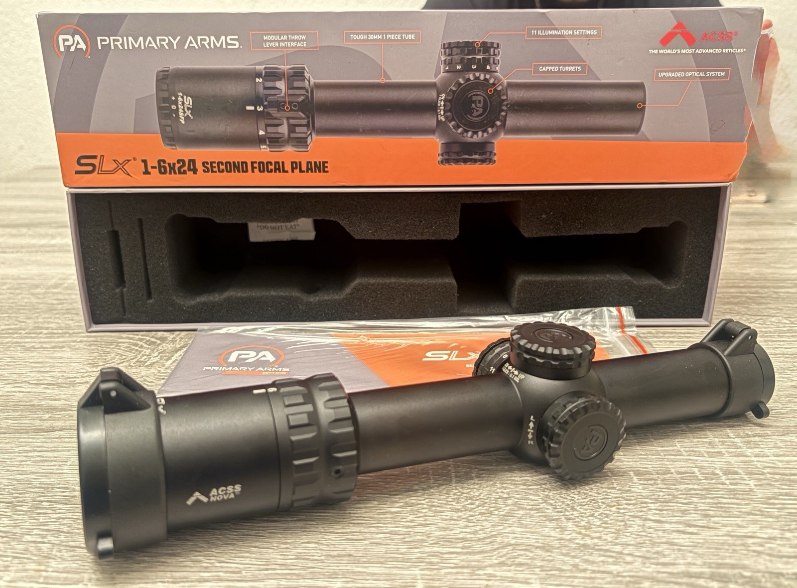 Primary Arms SLX 1-6x24 SFP Rifle Scope Gen IV Red Dot Bright