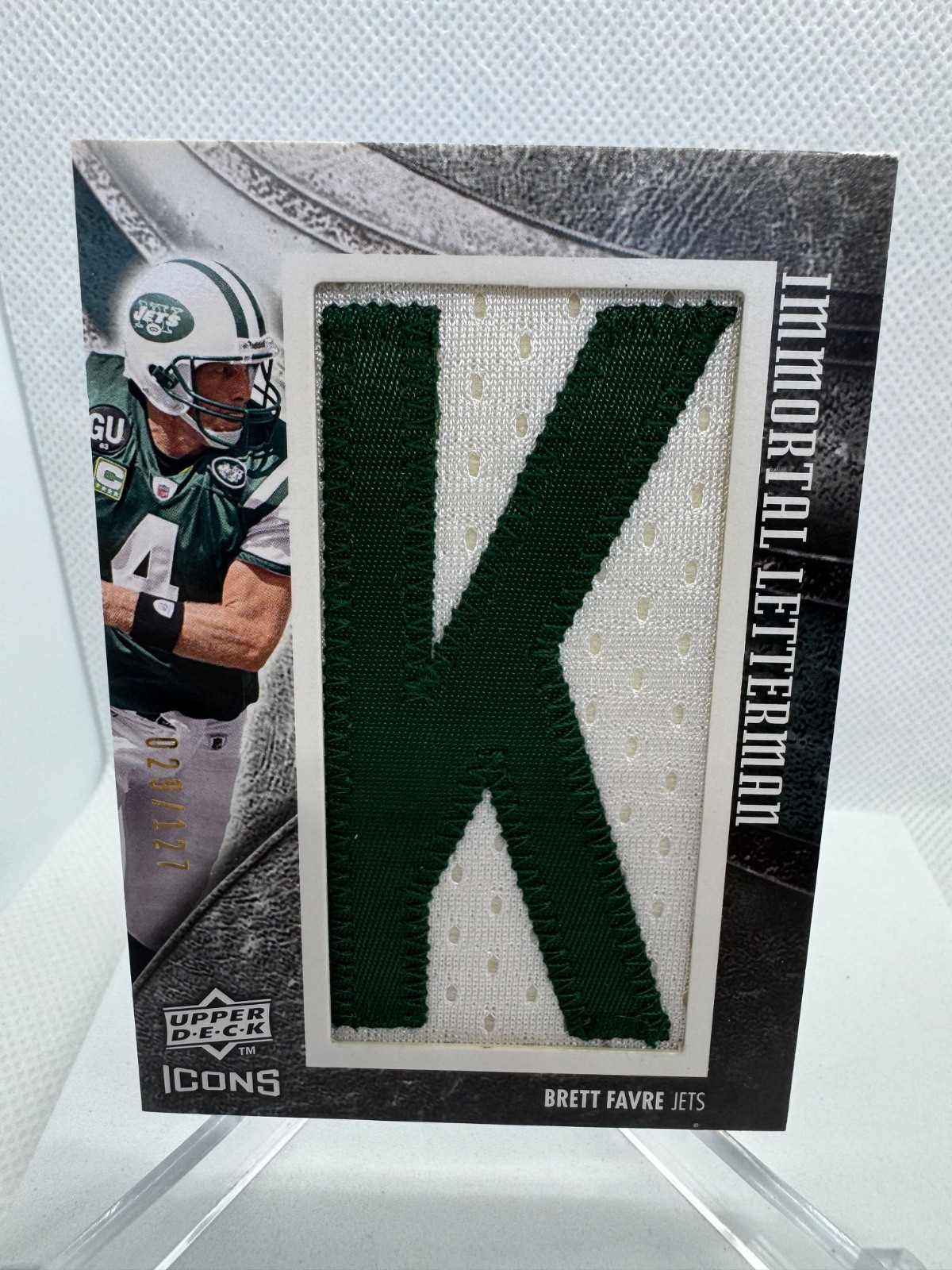 2008 Brett Favre Upper Deck Icons Immortal Letterman Patch \