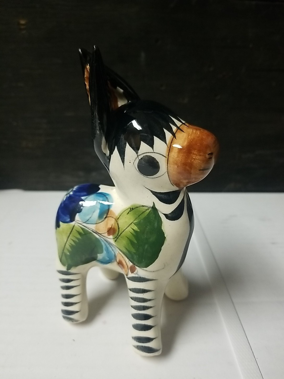 Tonala Mexican Folk Art Pottery Donkey Burro Floral Figurine 5.5” Tonala Mexican Folk Art Pottery Donkey Burro Floral Figurine 5.5”