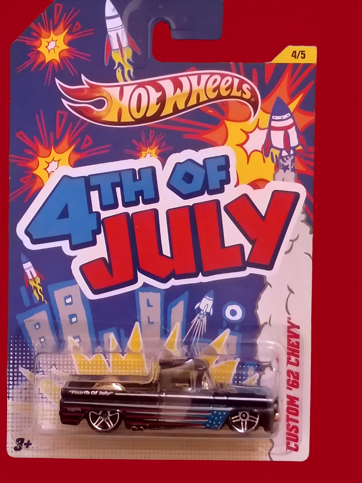 Hot Wheels 4th of July Custom '62 Chevy Truck Mint Ships in Protector READ Hot Wheels 4th of July Custom '62 Chevy Truck Mint Ships in Protector READ