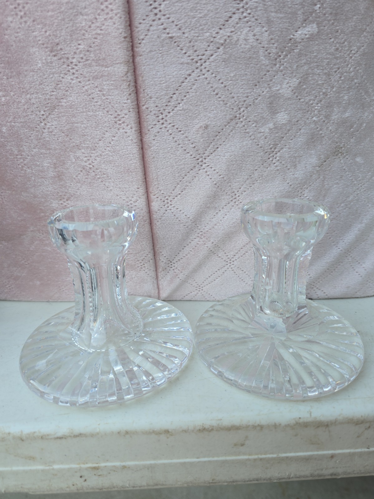 Vintage Pair of Waterford Cut Crystal Candle Holders Vintage Pair of Waterford Cut Crystal Candle Holders