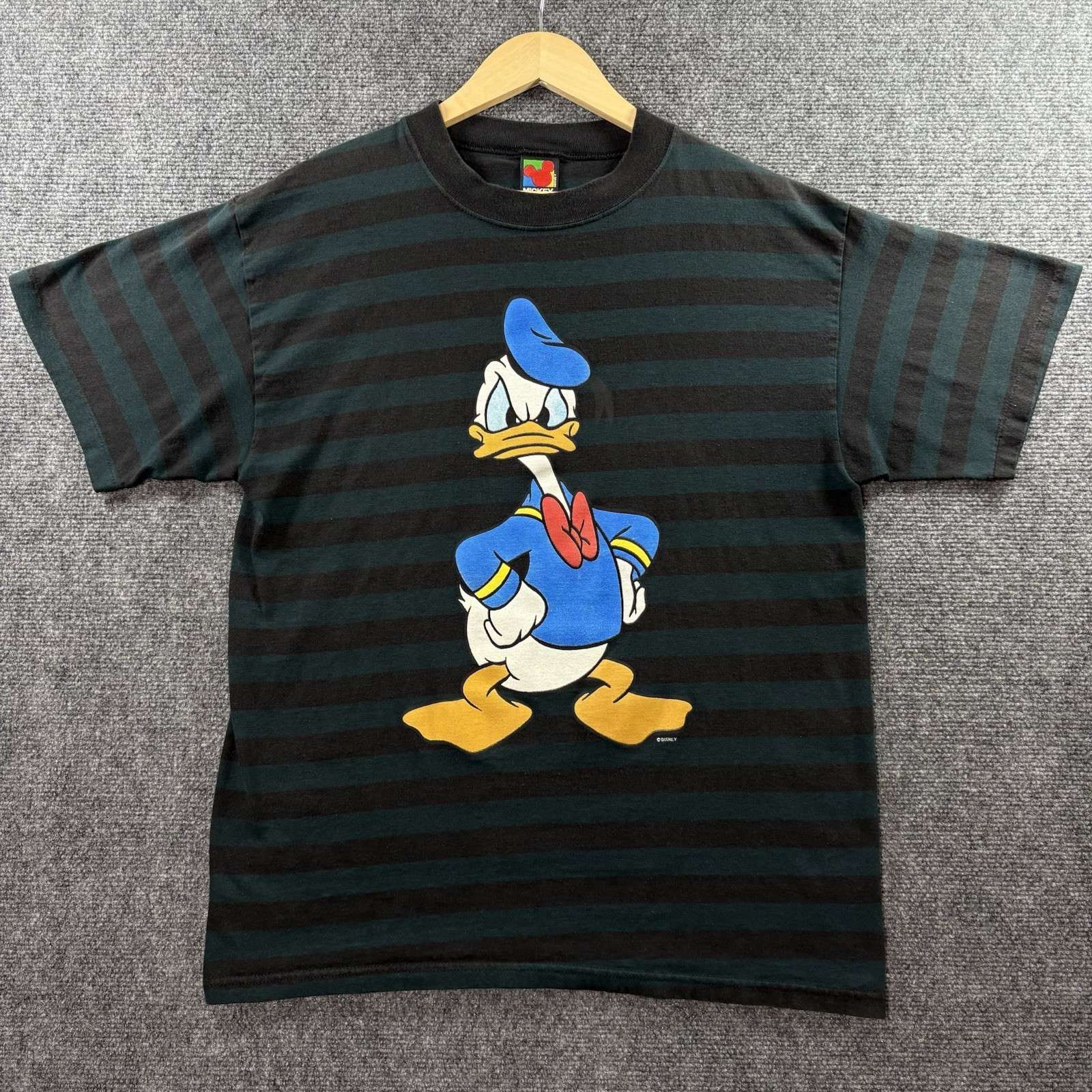 VTG 90s Mickey Unlimited Donald Duck Striped T-Shirt Mens M Blue USA Disney VTG 90s Mickey Unlimited Donald Duck Striped T-Shirt Mens M Blue USA Disney