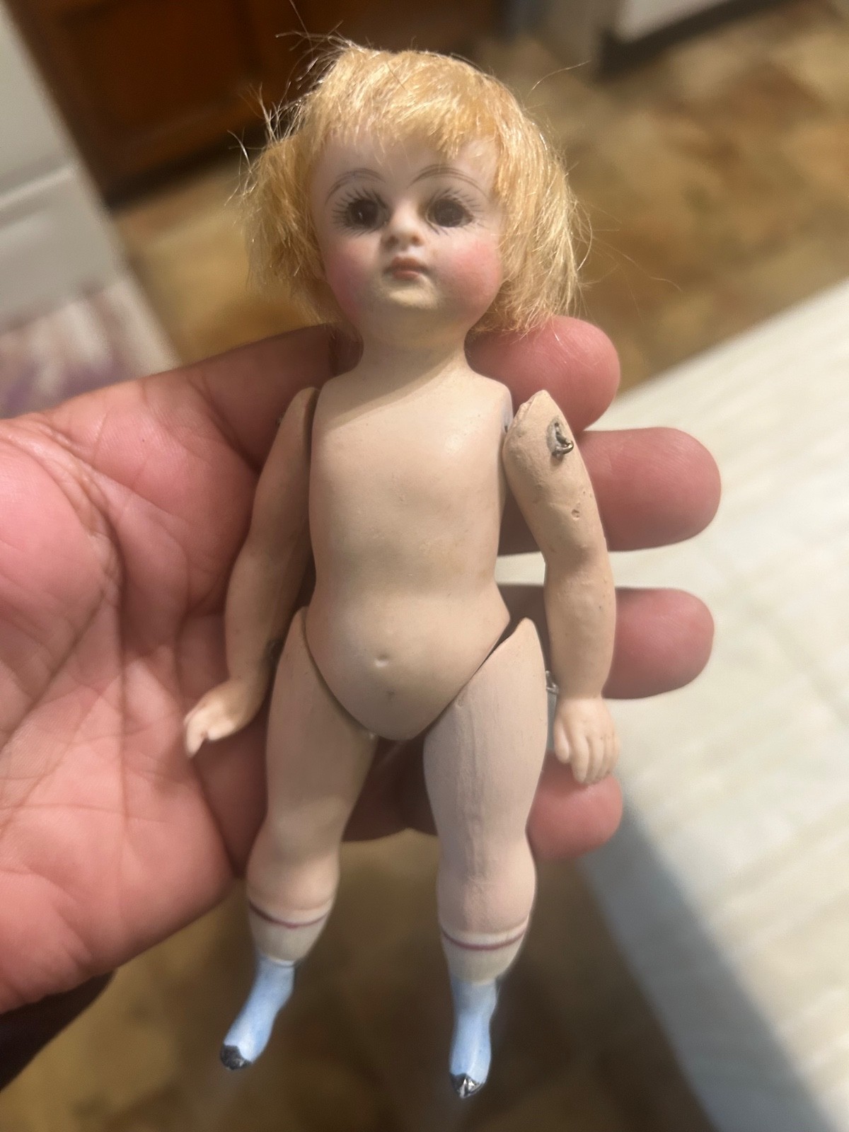 antique German all-bisque jointed doll (circa 1890-1915). antique German all-bisque jointed doll (circa 1890-1915).