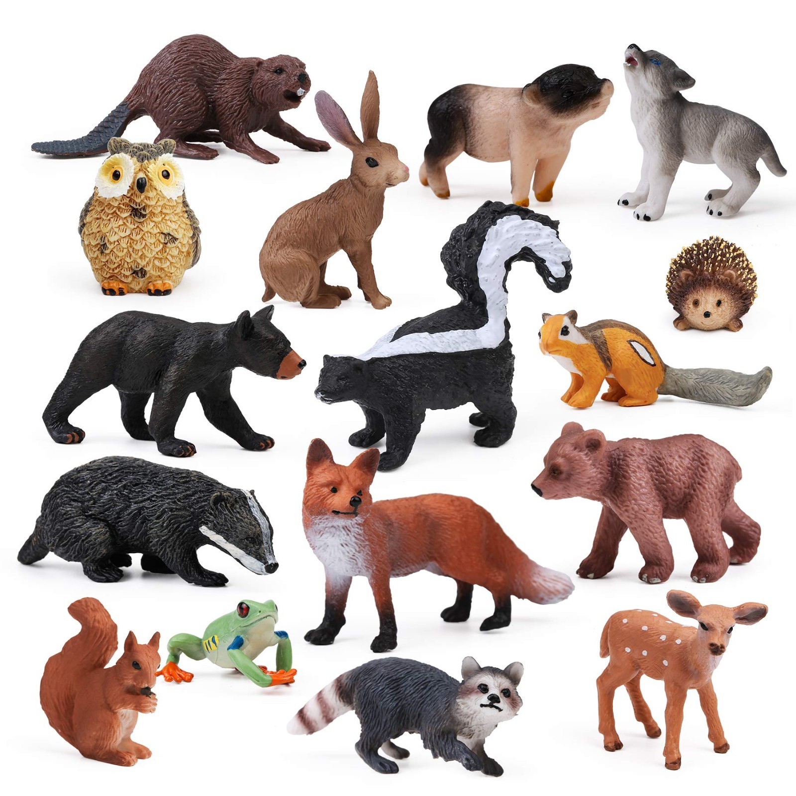 16PCS Forest Animals Figures, Woodland Creatures Miniature Toys Cake Toppers 16PCS Forest Animals Figures, Woodland Creatures Miniature Toys Cake Toppers
