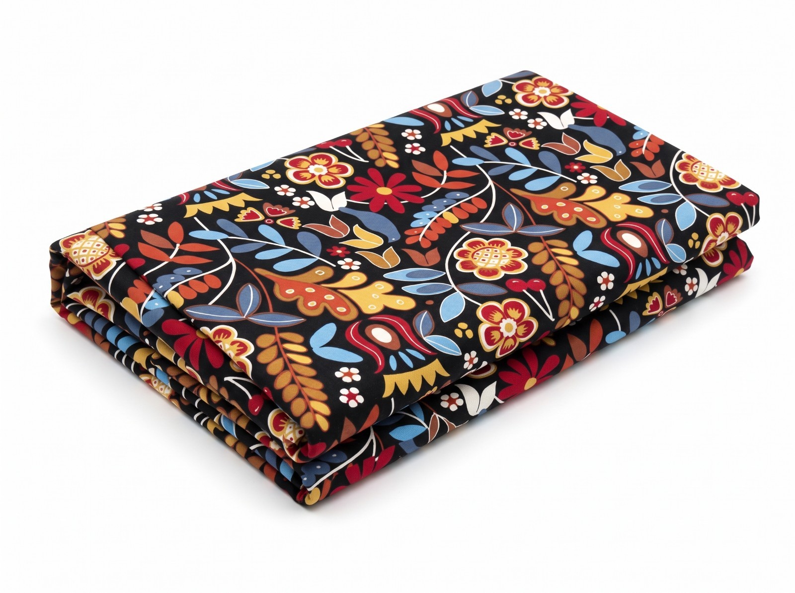 Scandinavian Folk Floral Tablecloth / Table Runner – Vibrant Retro Botanical