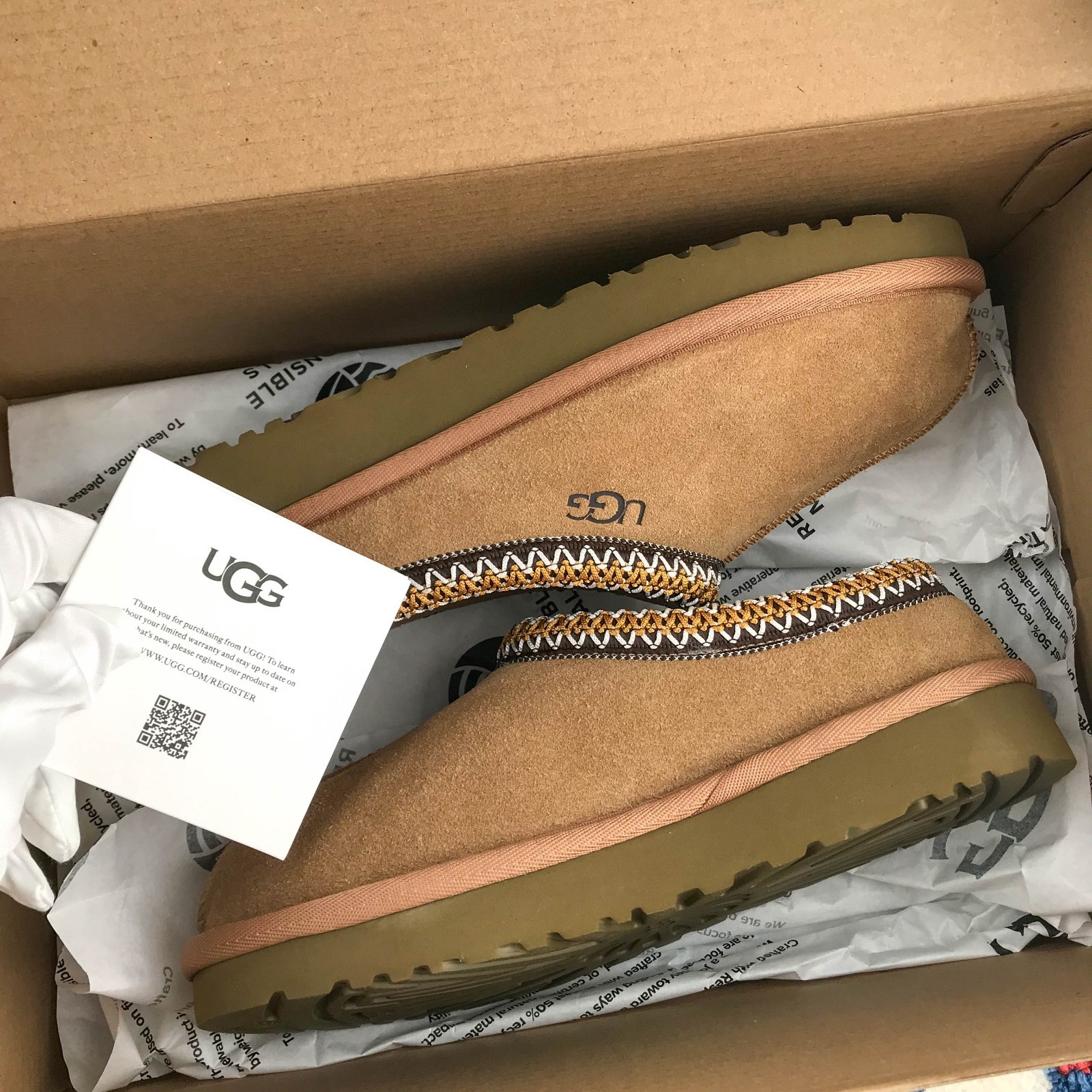 UGG Tasman II Chestnut Brown Braid Suede Wool Lined Women's Winter Slippers UGG Tasman II Chestnut Brown Braid Suede Wool Lined Women's Winter Slippers