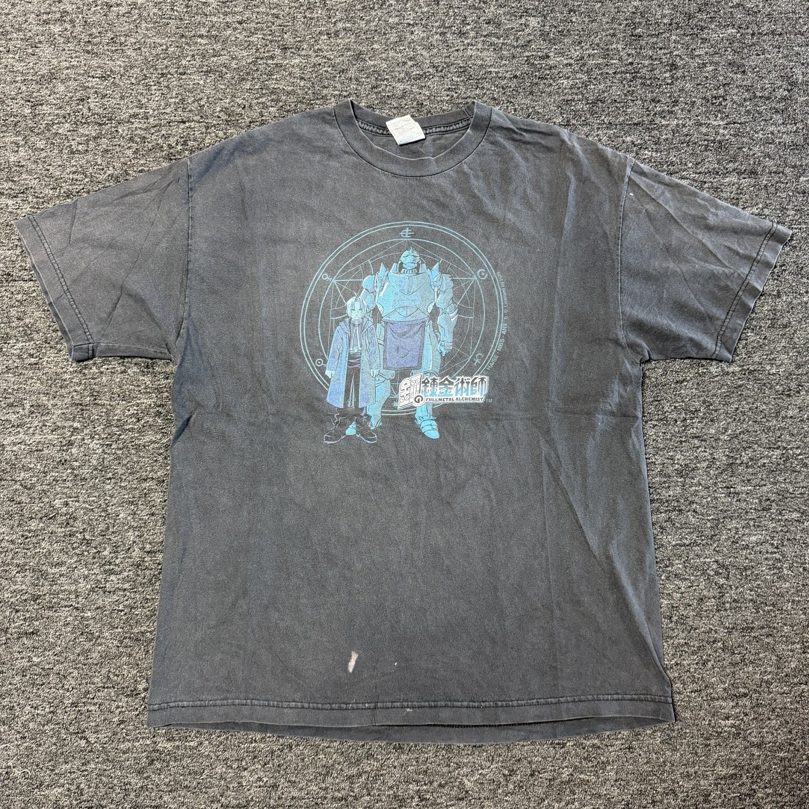 Vintage Y2K RARE Fullmetal Alchemist Faded Black GRAIL Anime Promo T-Shirt Sz XL Vintage Y2K RARE Fullmetal Alchemist Faded Black GRAIL Anime Promo T-Shirt Sz XL