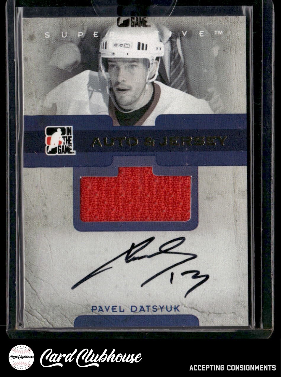 2007-08 ITG Superlative Jerseys Autographs Gold #AJ-PD Pavel Datsyuk /10 2007-08 ITG Superlative Jerseys Autographs Gold #AJ-PD Pavel Datsyuk /10