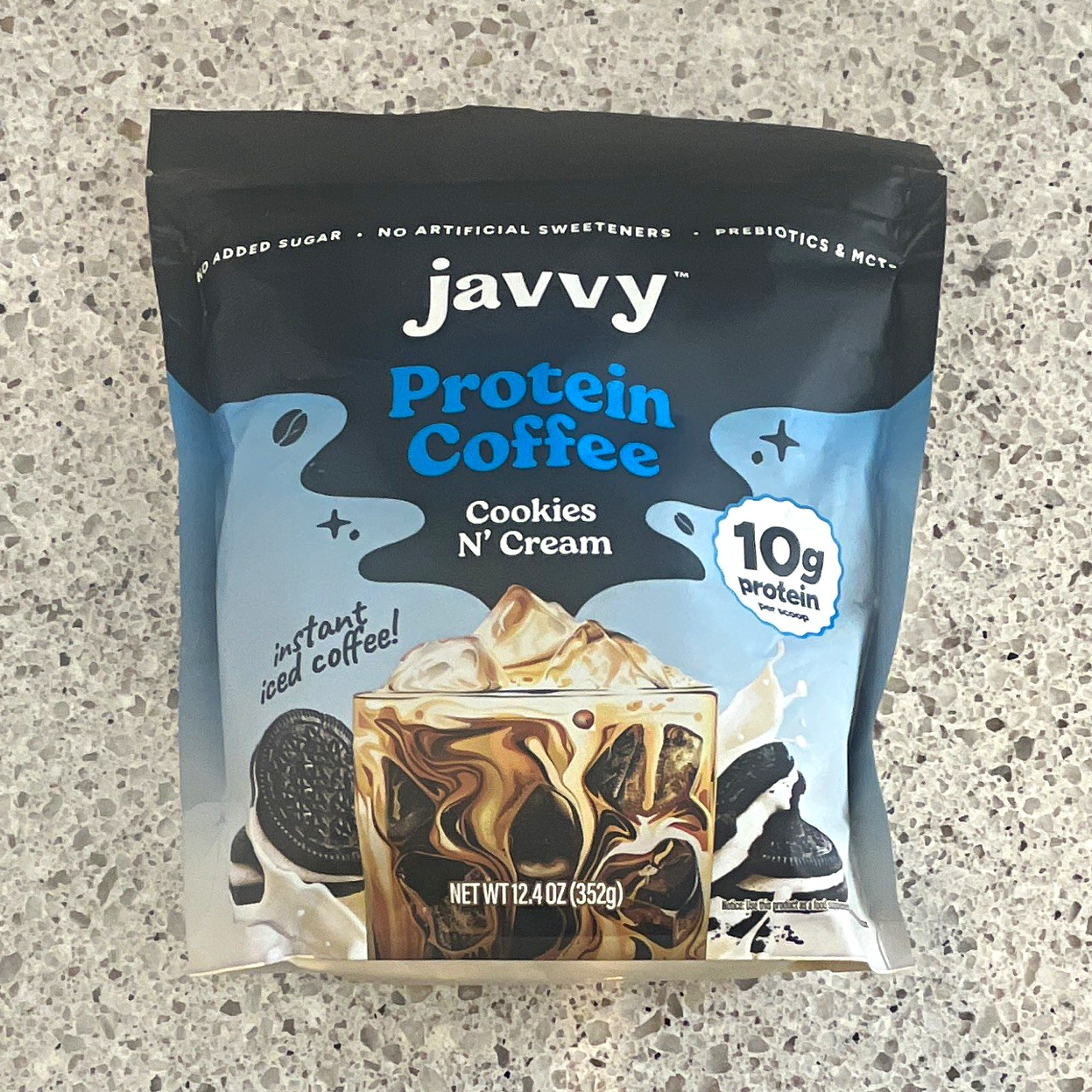 Javvy Protein Coffee Cookies N\' Cream Instant Flavored Mix, No Added Sugar 352g Javvy Protein Coffee Cookies N\' Cream Instant Flavored Mix, No Added Sugar 352g